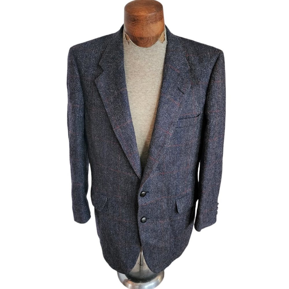VTG KINGSRIDGE Men's 2 Button Herringbone Tweed Sport Coat Size 41 Regular USA